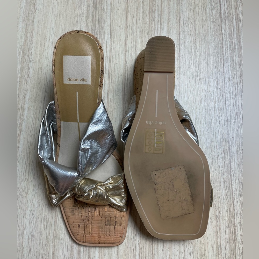 Dolce Vita - Naji Knotted Cork Wedge Mule Sandal - Sz 8.5 - Picture 4 of 5